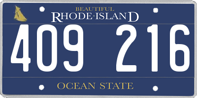 RI license plate 409216