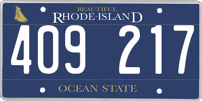 RI license plate 409217