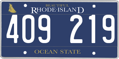 RI license plate 409219