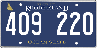 RI license plate 409220
