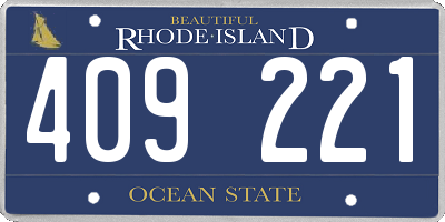 RI license plate 409221