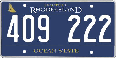 RI license plate 409222