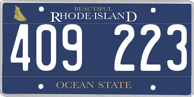 RI license plate 409223