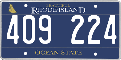 RI license plate 409224