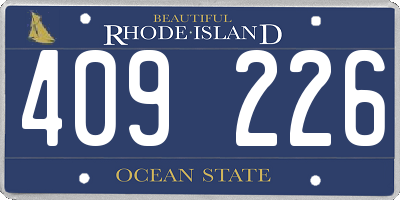 RI license plate 409226