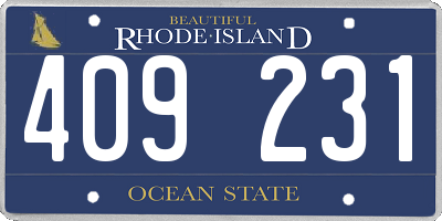 RI license plate 409231