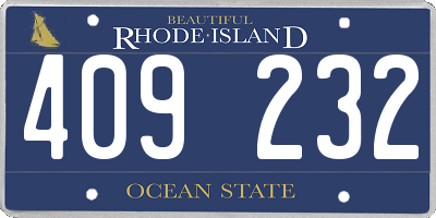 RI license plate 409232