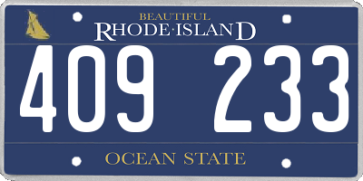 RI license plate 409233