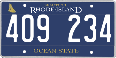 RI license plate 409234