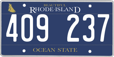 RI license plate 409237