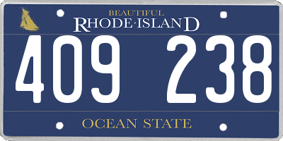 RI license plate 409238