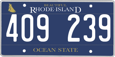 RI license plate 409239
