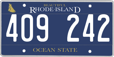 RI license plate 409242