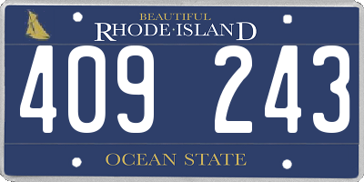 RI license plate 409243