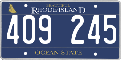RI license plate 409245