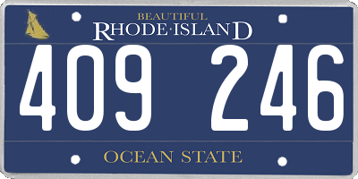 RI license plate 409246