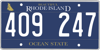 RI license plate 409247