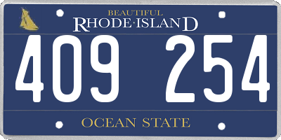 RI license plate 409254