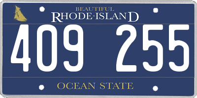 RI license plate 409255