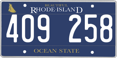 RI license plate 409258