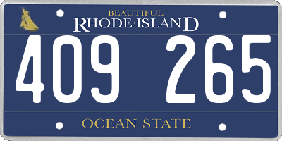 RI license plate 409265