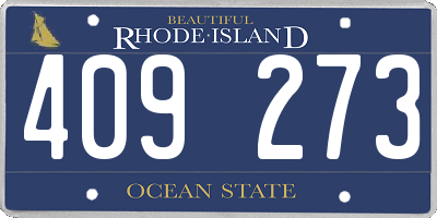 RI license plate 409273