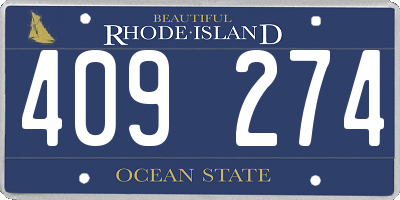 RI license plate 409274
