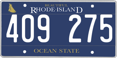 RI license plate 409275