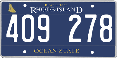 RI license plate 409278