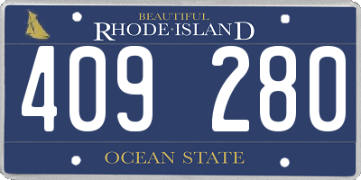 RI license plate 409280