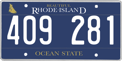 RI license plate 409281