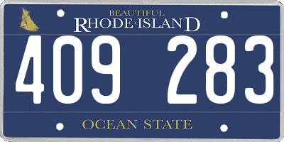 RI license plate 409283