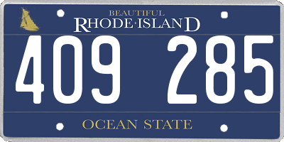 RI license plate 409285