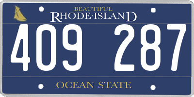 RI license plate 409287