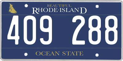 RI license plate 409288