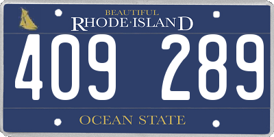 RI license plate 409289