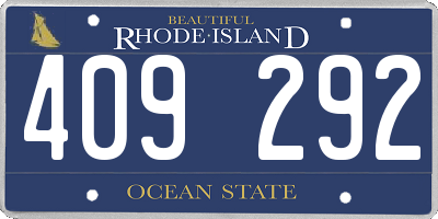 RI license plate 409292