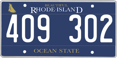 RI license plate 409302