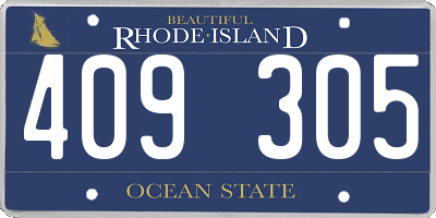 RI license plate 409305