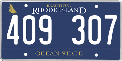 RI license plate 409307
