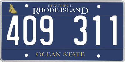 RI license plate 409311