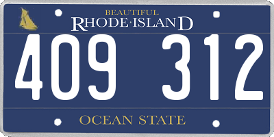RI license plate 409312