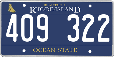 RI license plate 409322