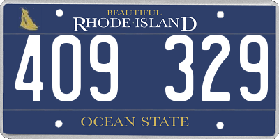RI license plate 409329