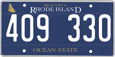 RI license plate 409330
