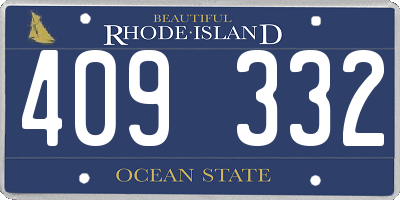 RI license plate 409332