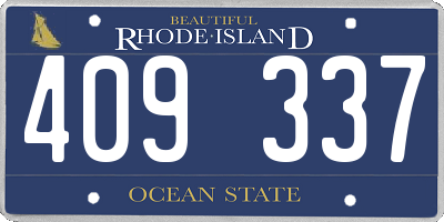 RI license plate 409337