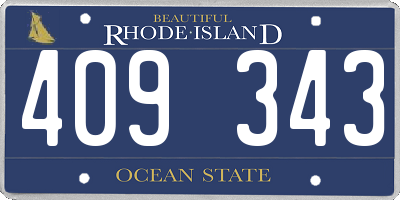 RI license plate 409343