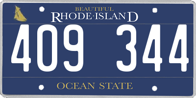 RI license plate 409344