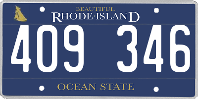 RI license plate 409346